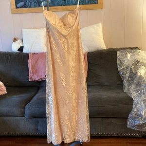 Gold Lace Strapless Dress